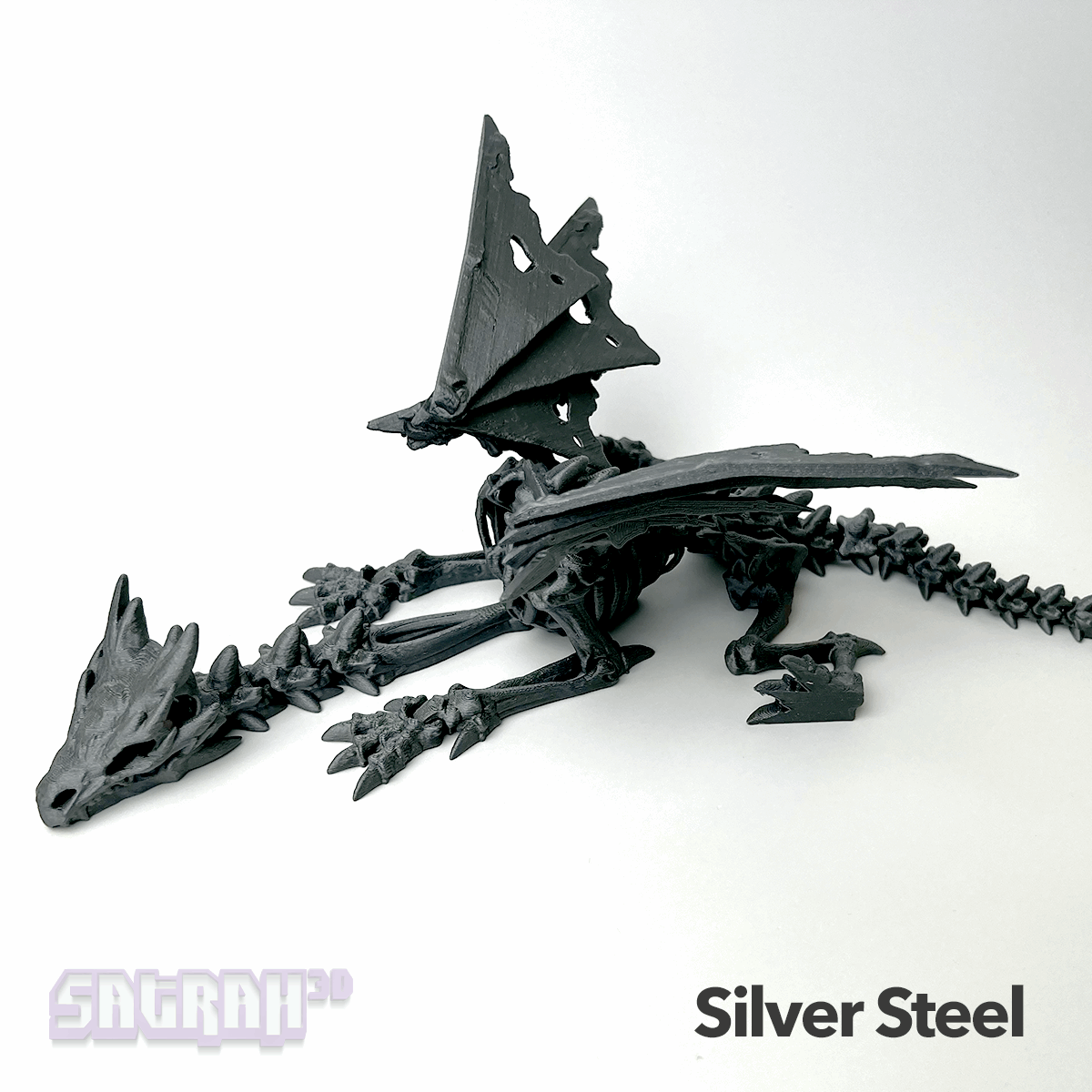 Wraithwing Dragon | Articulated Skeleton Dragon Fidget | Satrah 3D